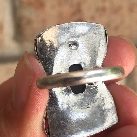 Sterling Silver 925 Antiqued Labradorite Gemstone Ring Size 9 - Picture 6 of 8